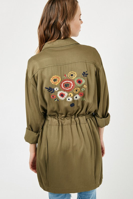 Embroidered Cargo Jacket