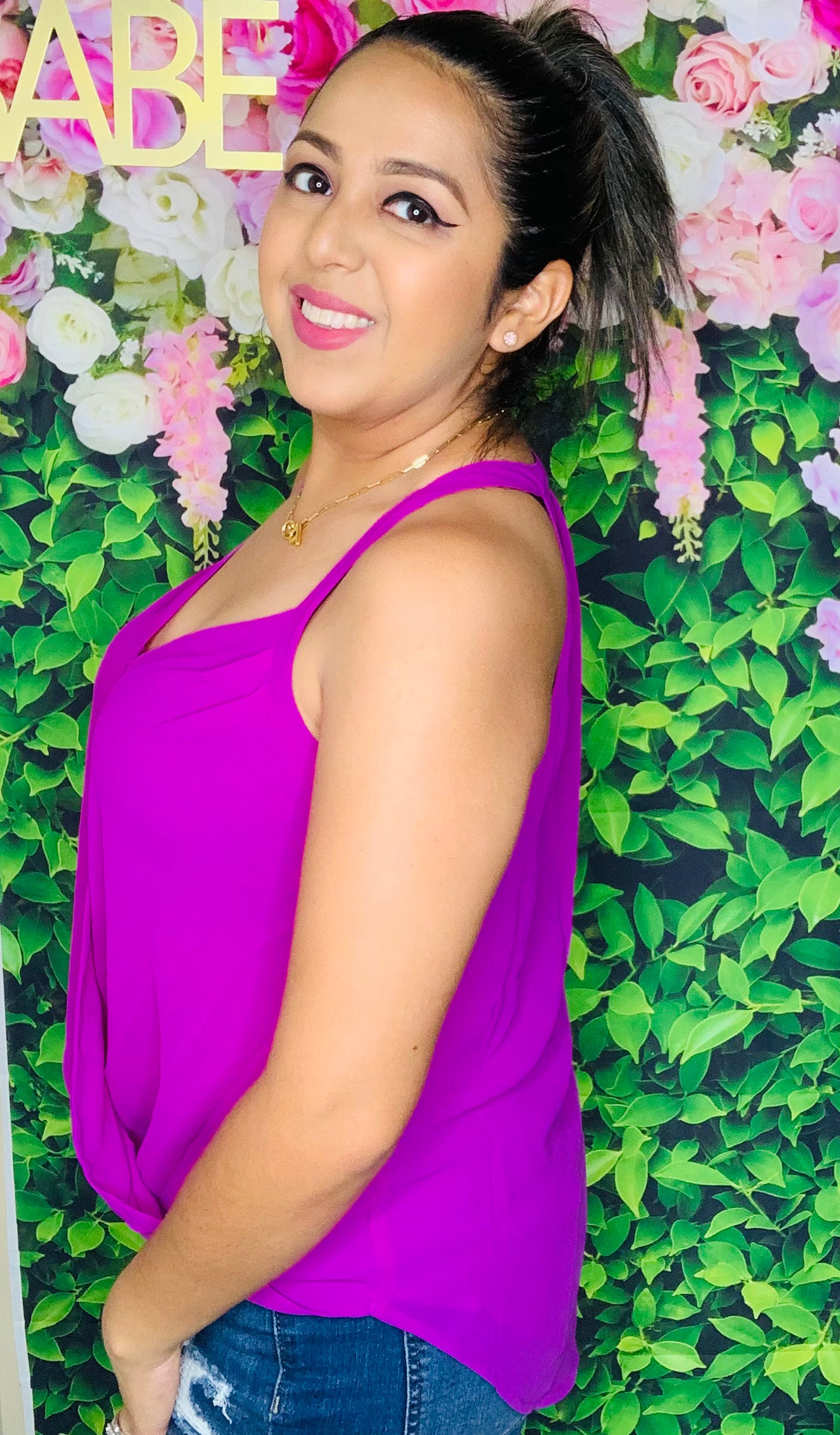 Bright purple top
