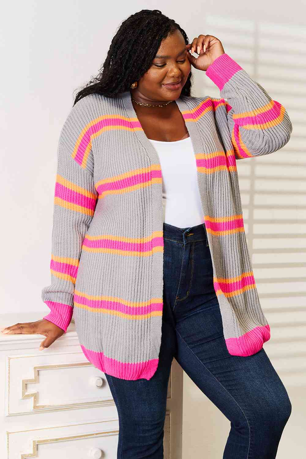 Mixed Ribbed Cardigan