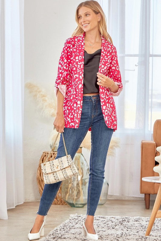 Pink leopard clearance blazer