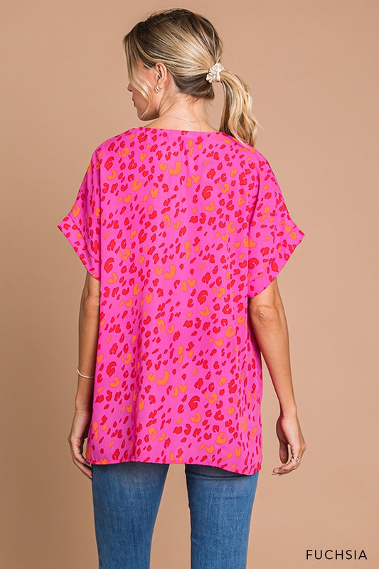 Leopard Printed V Neck