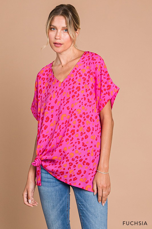 Leopard Printed V Neck