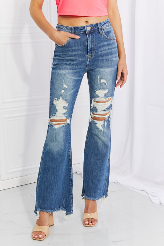 Distressed Flare Jeans