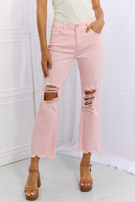 Barb Distressed Ankle Flare Jeans