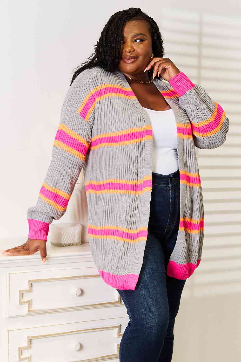 Mixed Ribbed Cardigan