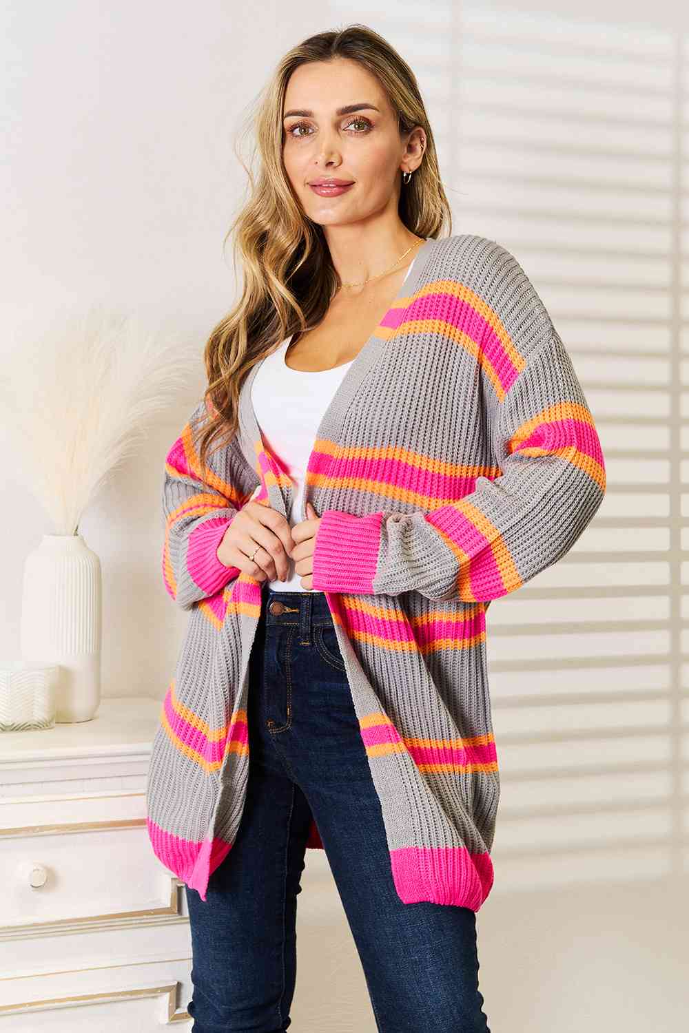 Mixed Ribbed Cardigan