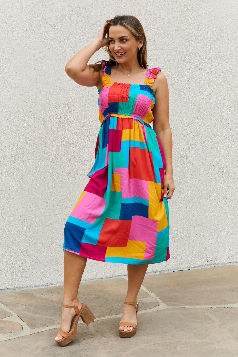 Square Print Dress