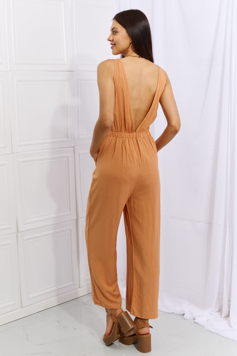 Wide Leg Jumpsuit in Sherbet