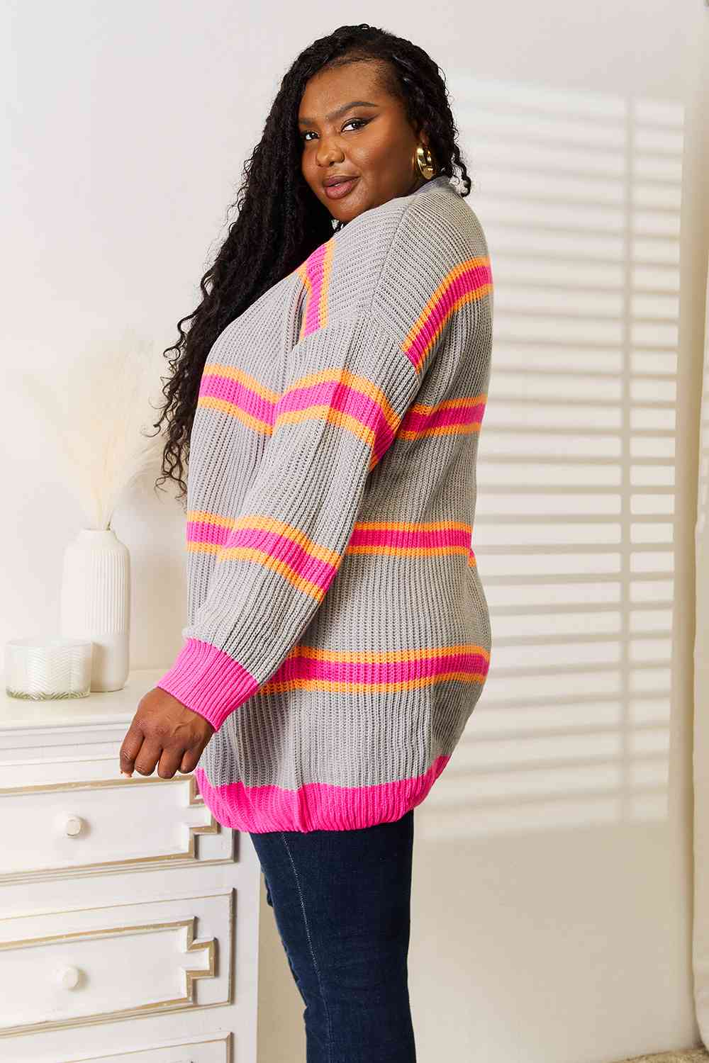 Mixed Ribbed Cardigan