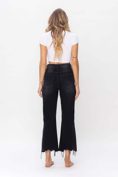 Distressed Crop Flare Jeans