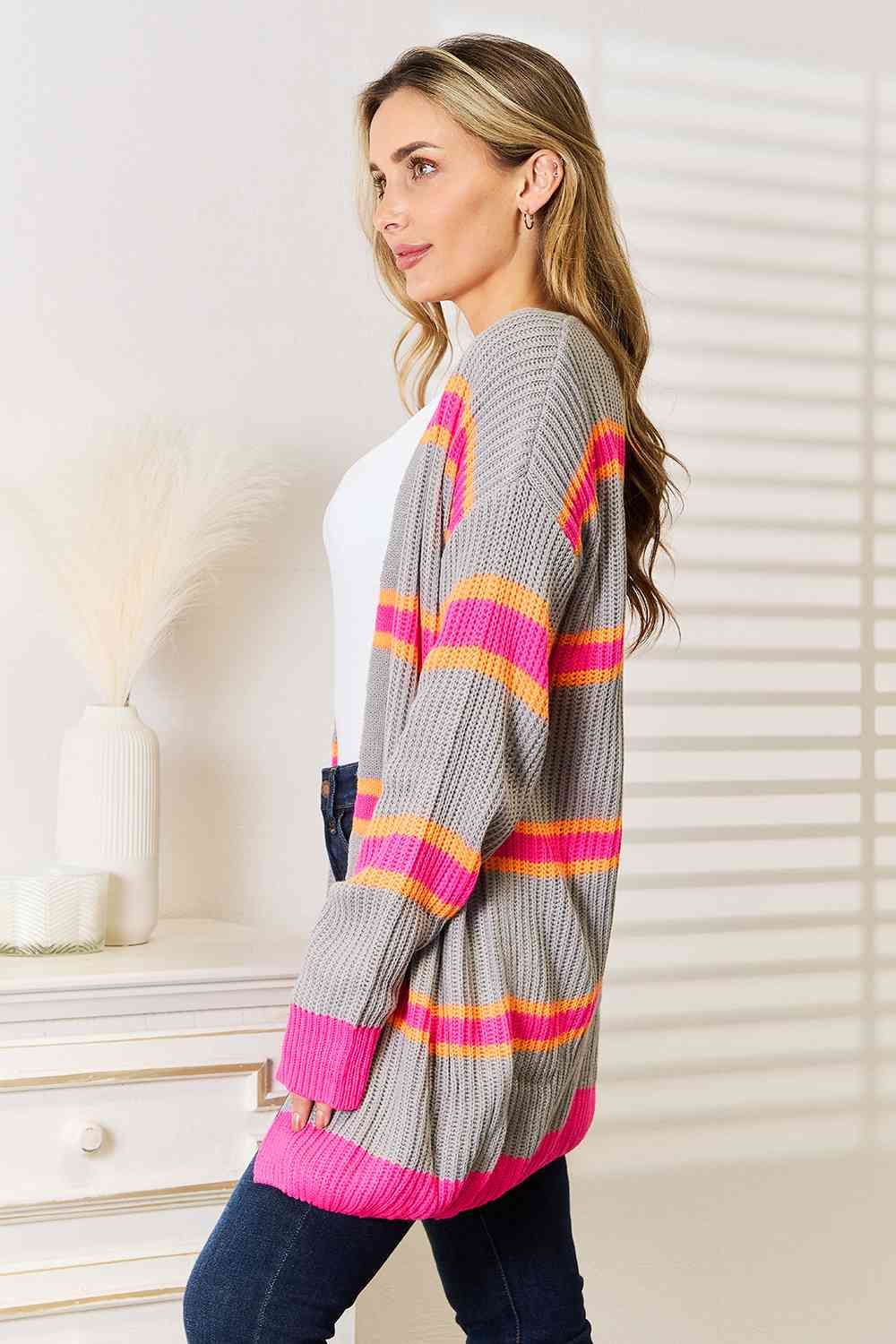 Mixed Ribbed Cardigan